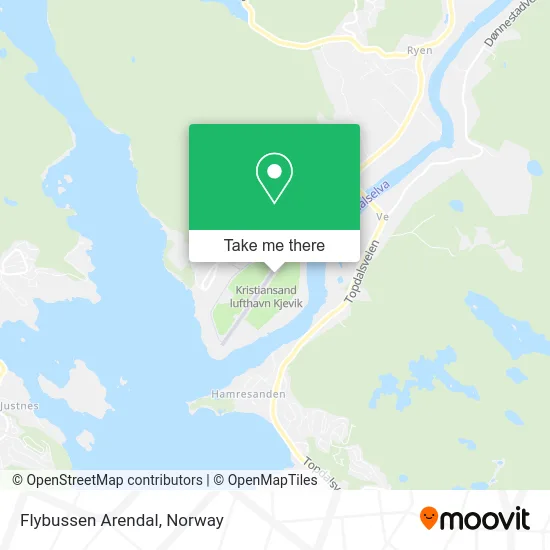 Flybussen Arendal map
