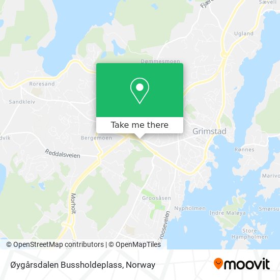 Øygårsdalen Bussholdeplass map