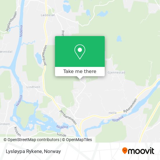 Lysløypa Rykene map