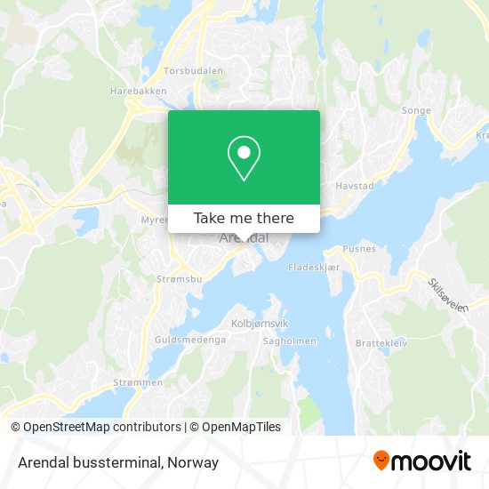 Arendal bussterminal map