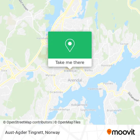 Aust-Agder Tingrett map