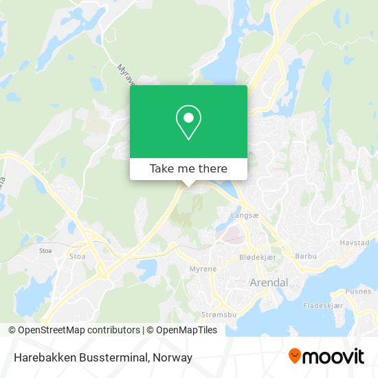 Harebakken Bussterminal map