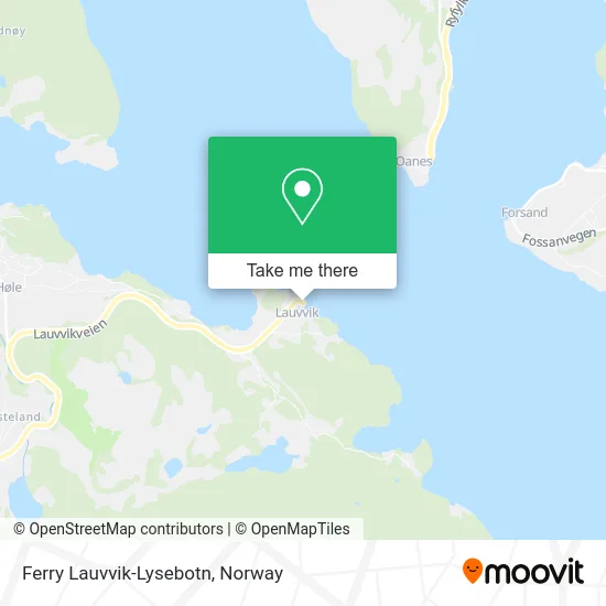 Ferry Lauvvik-Lysebotn map