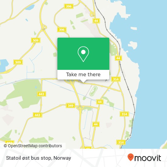 Statoil øst bus stop map