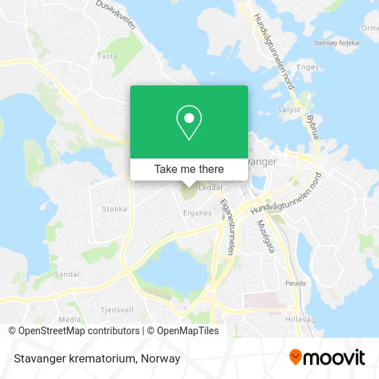 Stavanger krematorium map