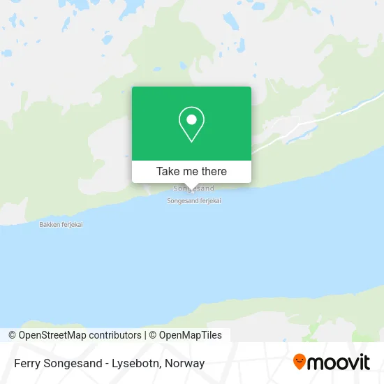 Ferry Songesand - Lysebotn map