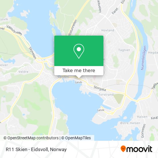 R11 Skien - Eidsvoll map