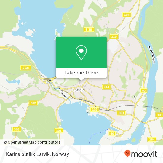 Karins butikk Larvik map