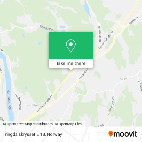 ringdalskrysset E 18 map