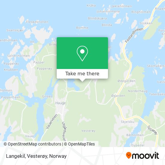 Langekil, Vesterøy map