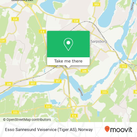 Esso Sannesund Veiservice (Tiger AS) map