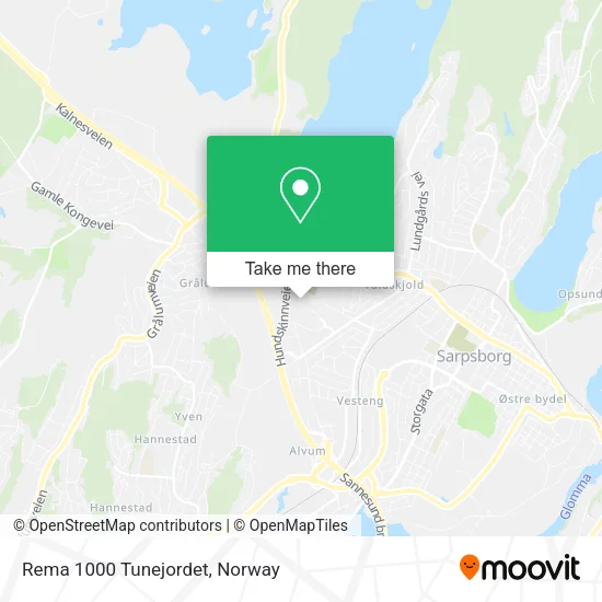 Rema 1000 Tunejordet map