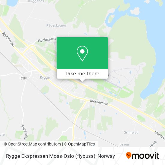 Rygge Ekspressen Moss-Oslo (flybuss) map