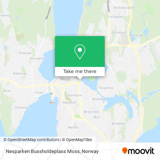 Nesparken Bussholdeplass Moss map
