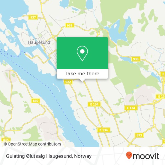 Gulating Ølutsalg Haugesund map