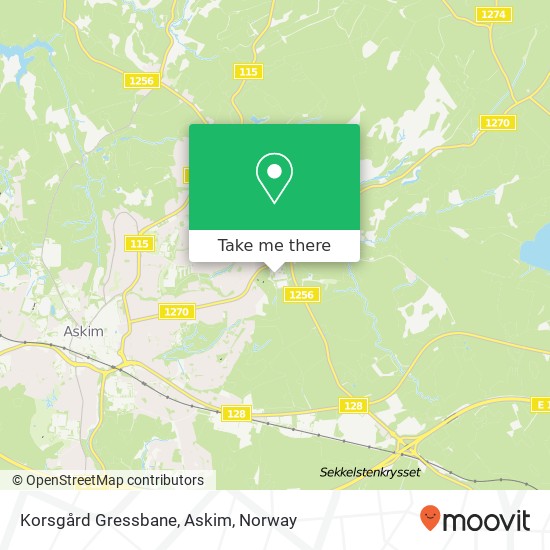 Korsgård Gressbane, Askim map