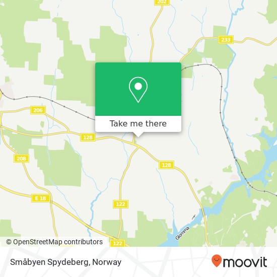 Småbyen Spydeberg map