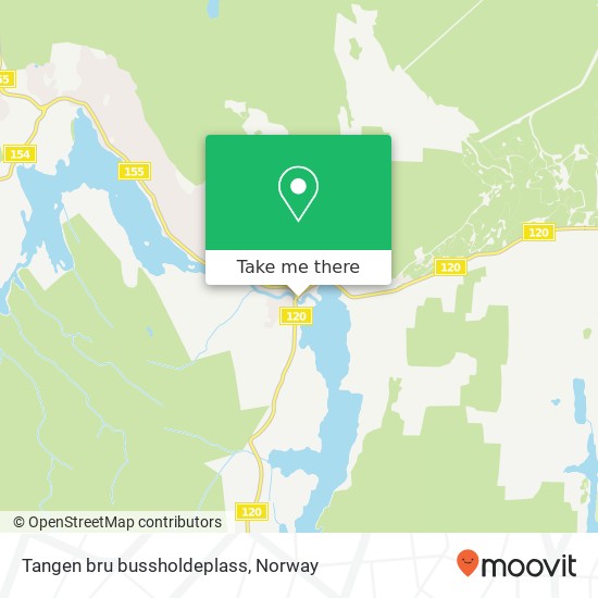 Tangen bru bussholdeplass map