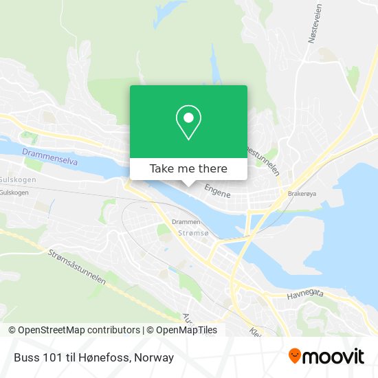 Buss 101 til Hønefoss map