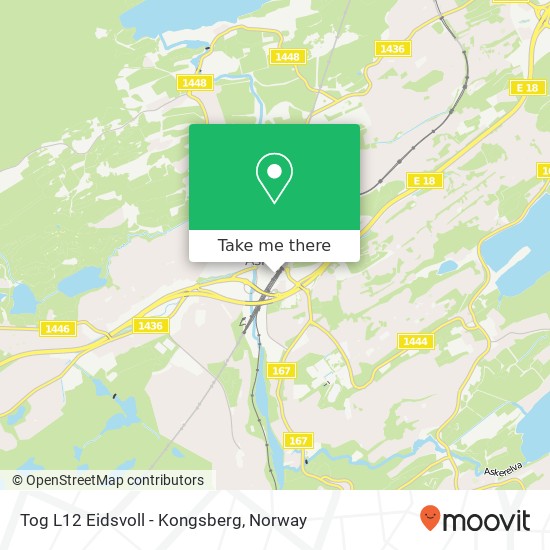 Tog L12 Eidsvoll - Kongsberg map