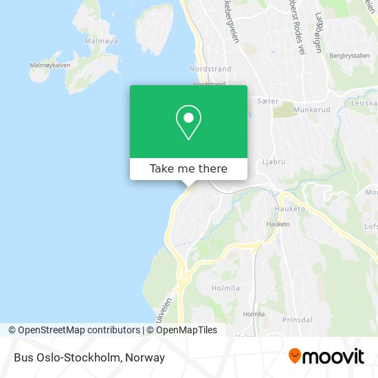 Bus Oslo-Stockholm map