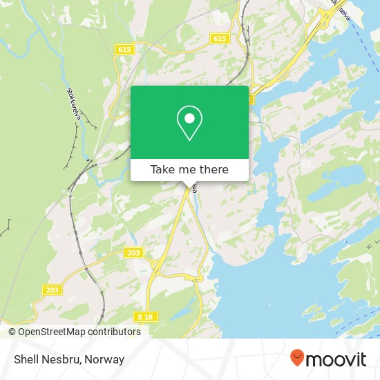 Shell Nesbru map