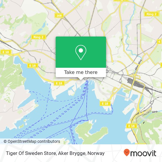 Tiger Of Sweden Store, Aker Brygge map