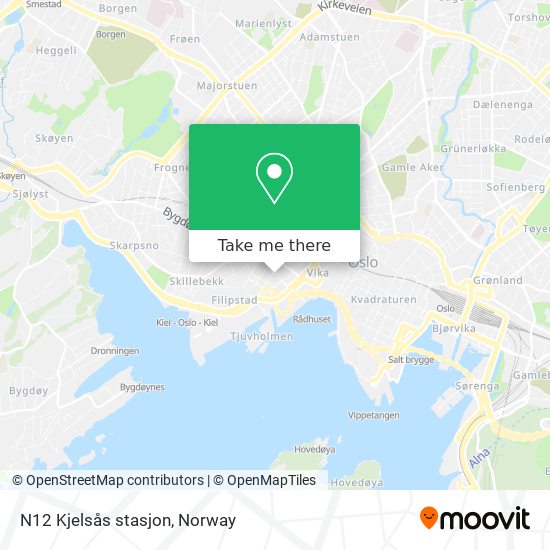 N12 Kjelsås stasjon map