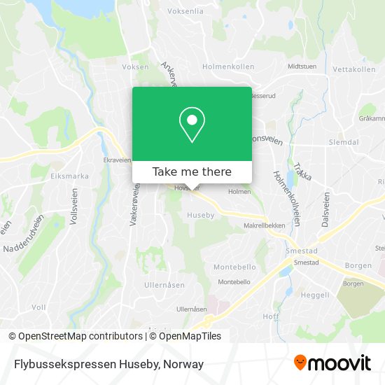 Flybussekspressen Huseby map