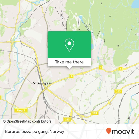 Barbros pizza på gang map