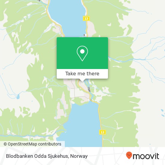 Blodbanken Odda Sjukehus map