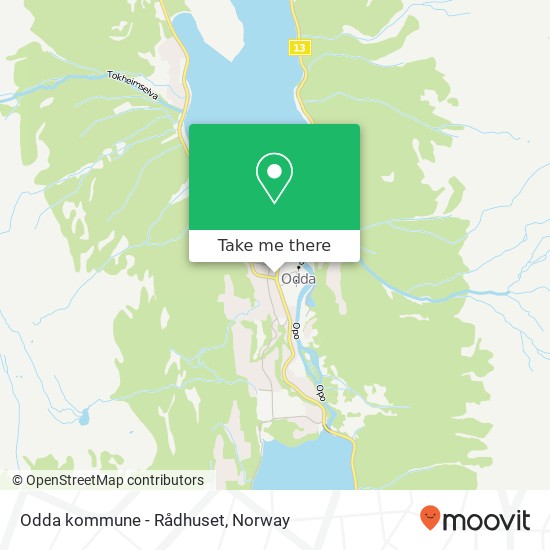 Odda kommune - Rådhuset map