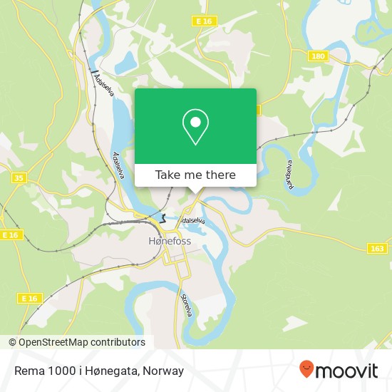 Rema 1000 i Hønegata map