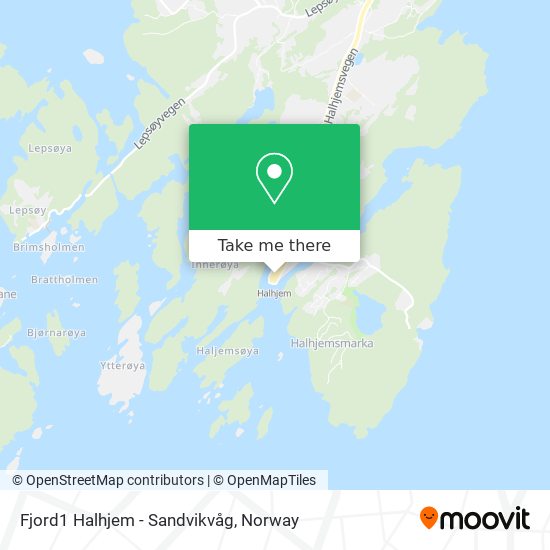 Fjord1 Halhjem - Sandvikvåg map