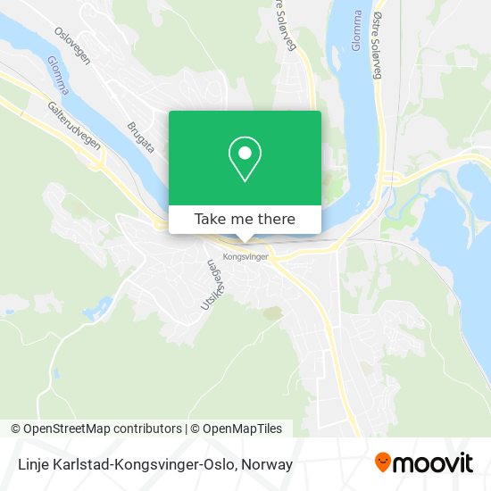 Linje Karlstad-Kongsvinger-Oslo map