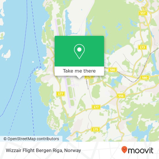 Wizzair  Flight Bergen Riga map
