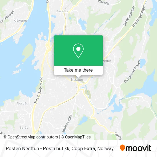Posten Nesttun - Post i butikk, Coop Extra map