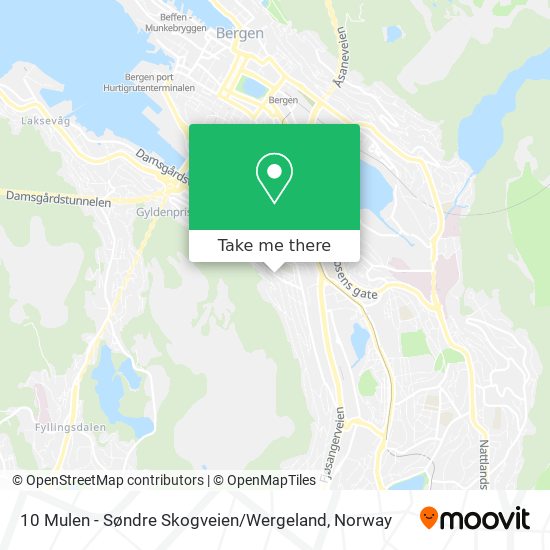 10 Mulen - Søndre Skogveien / Wergeland map
