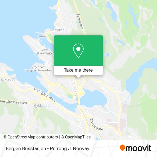 Bergen Busstasjon - Perrong J map