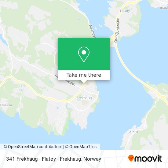 341 Frekhaug - Flatøy - Frekhaug map