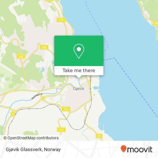 Gjøvik Glassverk map