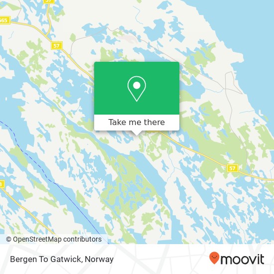 Bergen To Gatwick map