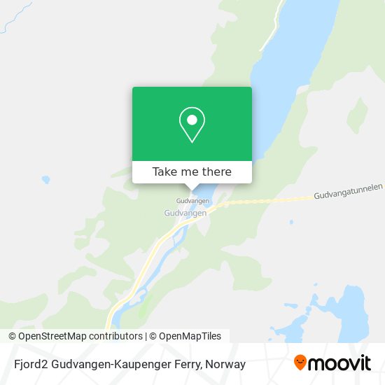 Fjord2 Gudvangen-Kaupenger Ferry map