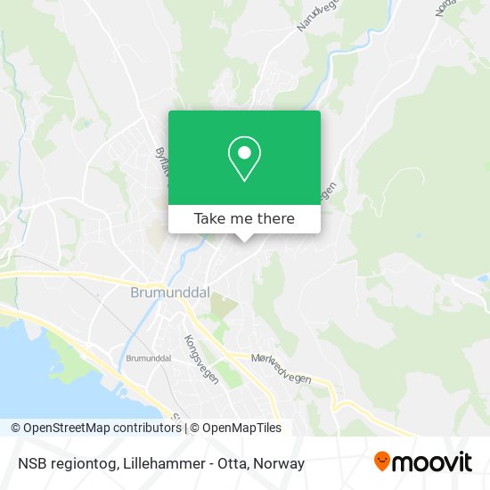NSB regiontog, Lillehammer - Otta map