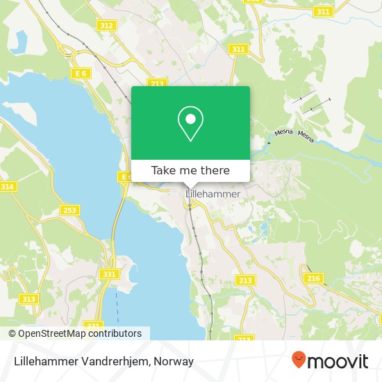 Lillehammer Vandrerhjem map