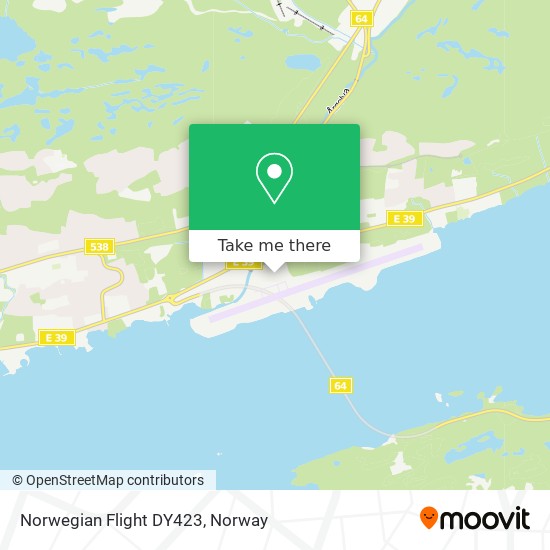 Norwegian Flight DY423 map