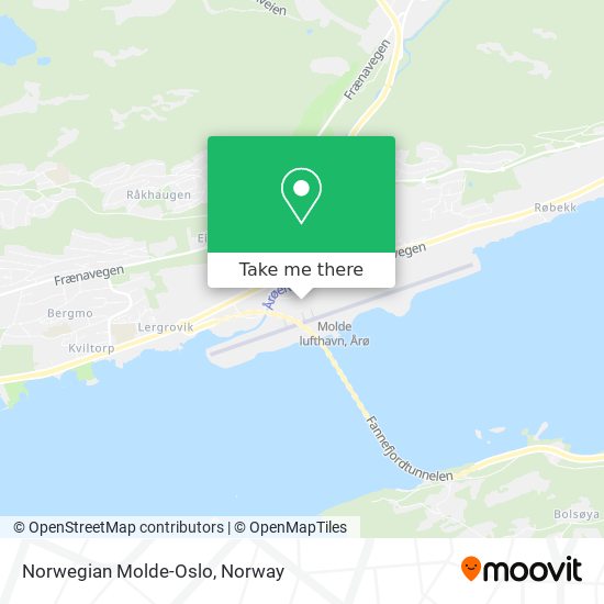 Norwegian Molde-Oslo map