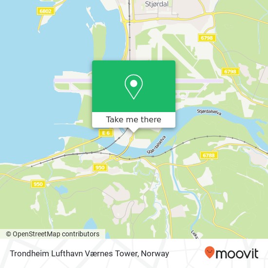 Trondheim Lufthavn Værnes Tower map