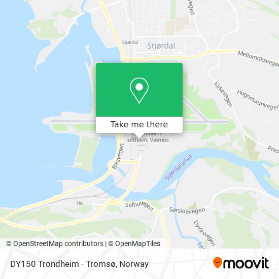 DY150 Trondheim - Tromsø map