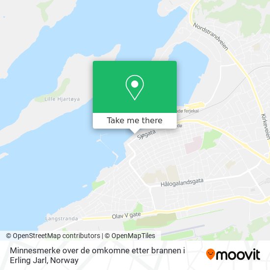 Minnesmerke over de omkomne etter brannen i Erling Jarl map